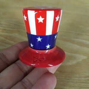 Nora Fleming Uncle Sam Hat Mini Stars & Stripes Retired Patriotic America